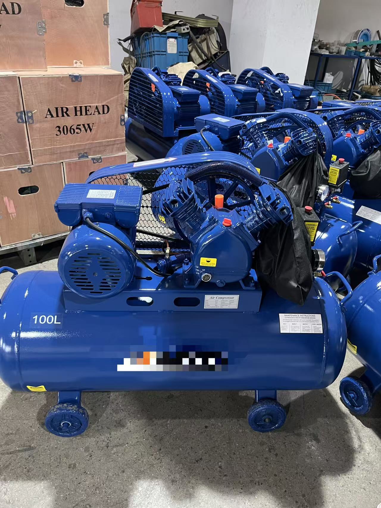 100L belt piston air compressor